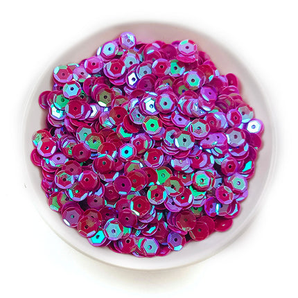 6MM round curved surface hole PVC sequins jewelry accessories concave and convex surface wholesale flat bottom hexagonal sewing clothing beads