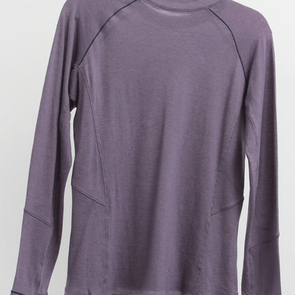 Merino Wool Long-Sleeved T-Shirt for Women, Antibacterial, Deodorant, Contrasting Shoulder Line, Waist Slimming Look, Outdoor Sports, Hiking and Fitness