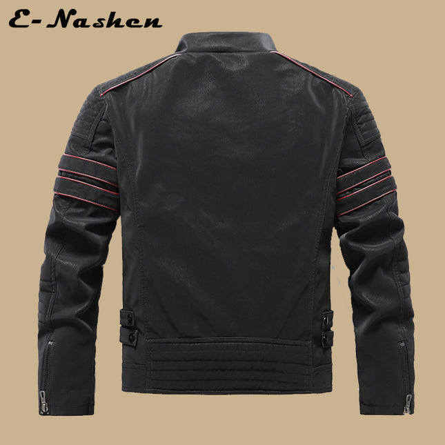 Factory Direct Sale Men's Autumn and Winter Suede Leather Jacket Fashion Slim Brushed Pu Motorcycle Trendy Brand Slim Coat