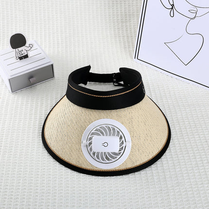 Summer Sun Hat with Fan to Cover Face, Uv Sun Protection Hat, Large Brim Empty Top Hat, Sun Hat for Women, Fashionable Charging Hat