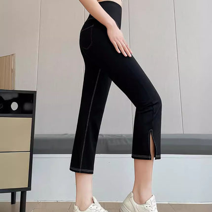 High-Waisted Slim-Fit Faux Denim Shark Pants for Women, Summer Leggings with Tummy Control and Hip Lift, Seven-Point Length