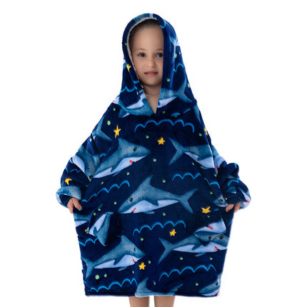 New composite winter clothes home pajamas lazy TV blanket baby flannel oversized super thick lambswool cartoon