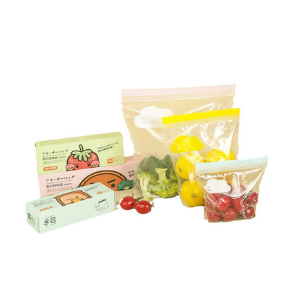 Carefully Selected Ready-Made Standing Double-Ribbed Fresh-Keeping Bags, Food-Grade Sealed Household Packaging Bags, Thickened Color Lip Ziplock Bags