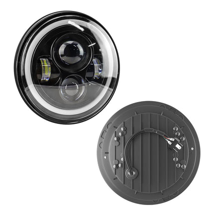 Car Led Headlights 7inch Wrangler Angel Eye Headlights Harley Motorcycle 60W Super Bright Headlights