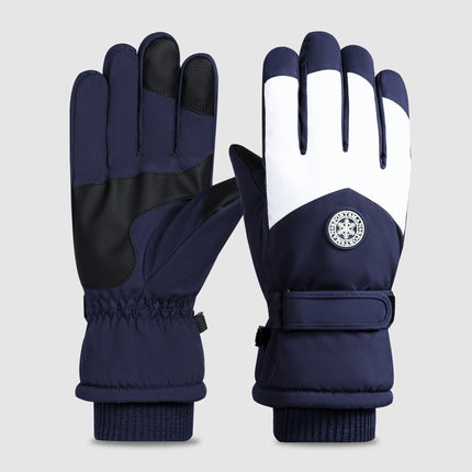 Ski Gloves for Men and Women in Winter, Outdoor Cycling, Windproof, Cold-Proof, Anti-Slip, Touch Screen Gloves, Fleece-Lined, Thickened, Warm Gloves