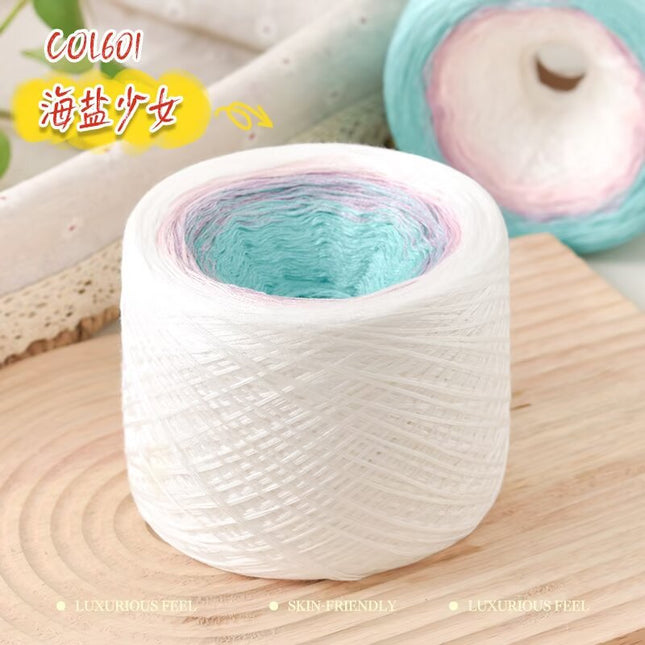 mercerized cotton hand-wound mixed strand cake line gradient long dyed hand-woven shawl blanket crochet wool 300g
