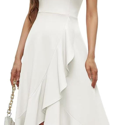 2025 European and American New Style Neck-hanging Cocktail Party Ladies Dress Ball Formal Wedding Bridesmaid Ruffled dress