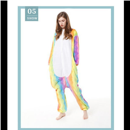 Mixed batch autumn and winter flannel adult cartoon conjoined animal pajamas red dinosaur home clothes toilet thickened wholesale