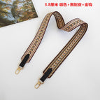 3.8cm brown + black leather / [silver hook]