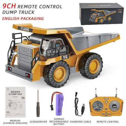 Cross-border charging engineering vehicle 2.4G remote control alloy bulldozer excavator children's electric sound and light remote control toy