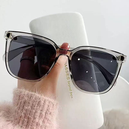 2025 Fashionable Korean Style D-Shaped Sunglasses, High-End Xiaohongshu Internet Celebrity Street Sun Protection Square Frame Gradient Sunglasses
