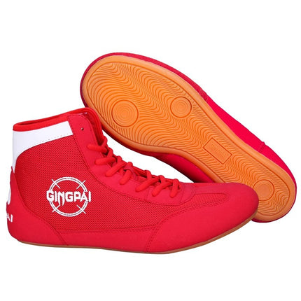 High-top Boxing Shoes Boys and Girls Sanda Fighting Fighting Training Shoes Adult Wrestling Shoes Fitness Weightlifting Martial Arts Shoes