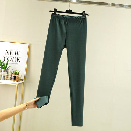 Double-sided velvet leggings Qiude velvet middle-aged and elderly mothers wear women's heating pants warm pants velvet padded slim fit