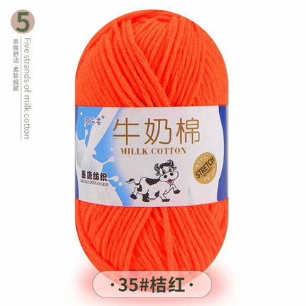 5-Strand Milk Cotton Self-Woven Scarf Medium Thick Thread Ball Blanket Crochet DIY Material Package Wool Ball Hand Knitted Bag Thread
