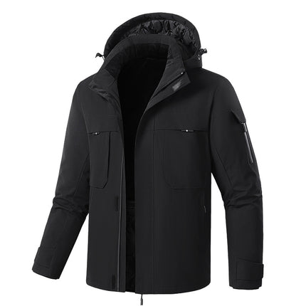 Cross-Border Smart Nine-Zone Heating Jacket, Cotton-Padded Jacket, Hooded Warm Men's Cotton Jacket, Outdoor Carbon Fiber Heated Jacket