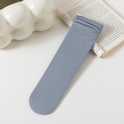 Ice Socks 2025 Popular Women's Summer Thin Pure Color Mid-Calf Socks for Girls Summer Japanese Style Style Sweat-Absorbent, Breathable and Deodorant