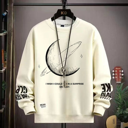 Spring and Autumn New Sweatshirt Men's Loose Trendy Brand Youth Student Long-Sleeved Bottoming Shirt Couple Wear Round Neck Top