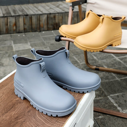 Outdoor Fashion All-match Rain Shoes for Men and Women Couple Waterproof Non-slip Wear-resistant Water Shoes for Food Buying Fishing Camping Rubber Shoes