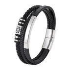 Black leather steel color / 19cm
