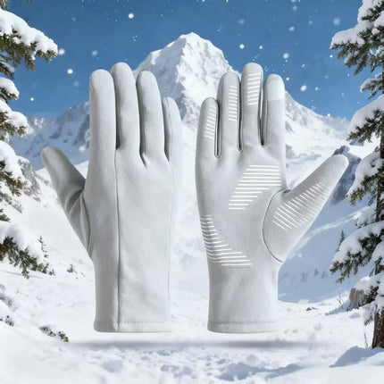Warm Gloves Thin Cycling Ski Liner Warm Men's and Women's Touch Screen Anti-Slip Plus Velvet Mountaineering Running Gloves Cross-Border