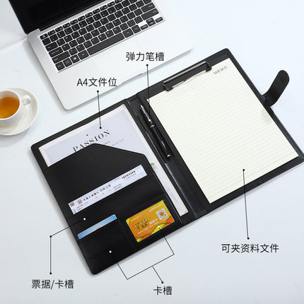 A5 Buckle Multifunctional Folder Pu Leather A4 Contract Folder Note Pad with Magnetic Buckle Business Manager Folder