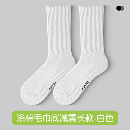 Zhuji socks summer thin men's sweat-absorbent deodorant boat socks short socks long tube cotton men's towel bottom mid-tube socks