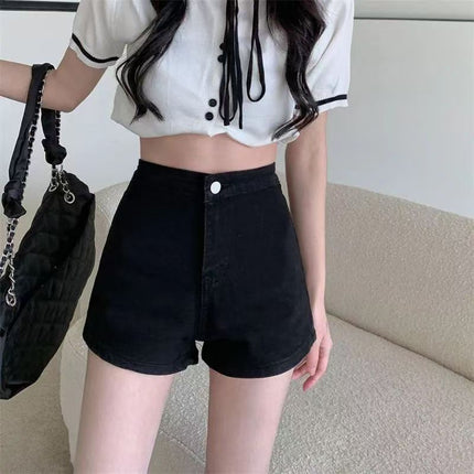 Petite Black Shorts Skinny Jeans Women's Summer Wide-Leg Pants New Hot Girl Hot Pants American Style Small Pants