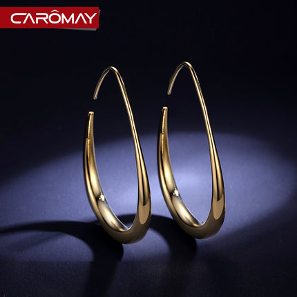 European and American Exaggerated Geometric Ear Ring Earrings Women's Korean Elegant Internet Popular Long Earrings Simple Face Slim Earrings