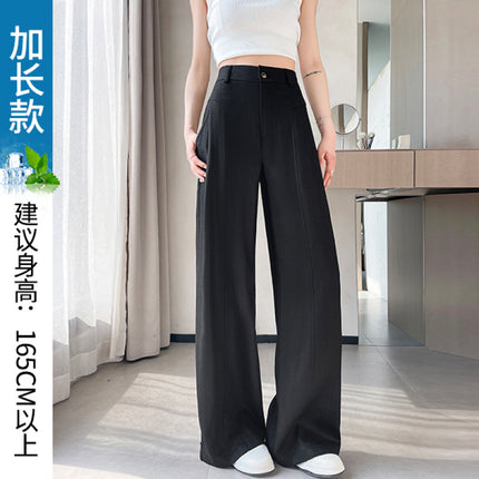 White Wide-Leg Pants for Women 2025 Spring and Summer New High-Waisted Loose Draped Casual Pants High-End Lazy Style Cotton and Linen Pants