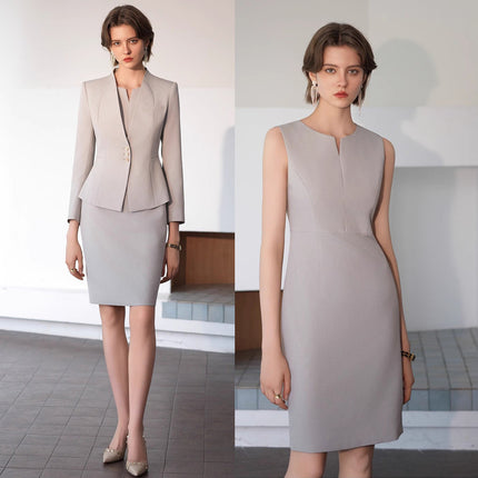 AD Suit Jacket Female Temperament Small Light Color Professional Interior dress Two-piece President Fan Manager Workwear