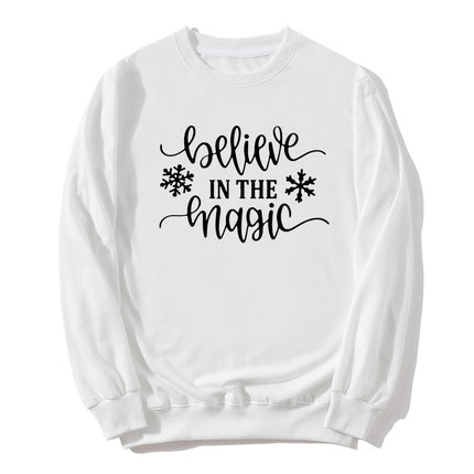 Foreign Trade Cross-border Trust Believe In The Magic Printed Crewneck Sweatshirt European and American Autumn and Winter Jacket
