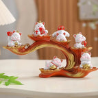 Lucky Cat Full Set of Ruyi Flower Table