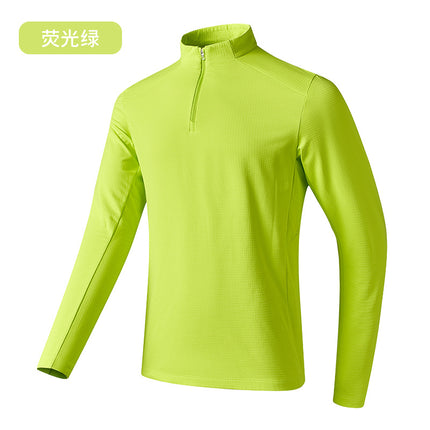 7A Antibacterial Half-Zip Stand-Up Collar Fleece-Lined Sweatshirt for Men and Women Far Infrared Heating Casual Sports Elastic Quick-Drying T-Shirt