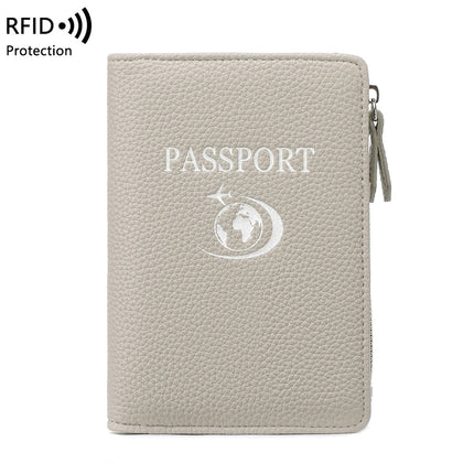 Cross-Border New Multifunctional Rfid Passport Holder with Pebbled Texture Wallet, Travel Ticket Holder, Anti-Theft Portable Passport Holder