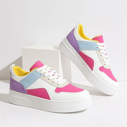 White Shoes Women's New Fashion Sports Casual Shoes Cross-border Foreign Trade plus size All-match Breathable Thick Sole Heightening Shoes
