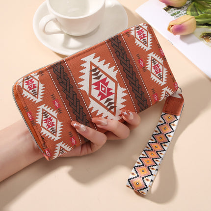 Cross-Border New Model Women's Korean-Style Long Versatile Large-Capacity Double-Layer Retro Pattern Coin Purse and Phone Bag