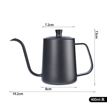 Hand Brewed Coffee Pot Stainless Steel Household Ear-Hanging Swan Neck Pot Teflon Long Mouth Pot Coffee Hand Brewing Pot Brewing