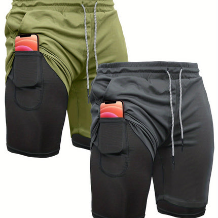 2 in 1 Running Shorts 2 in 1 Mens Running Shorts 2 Piece Cross-Border