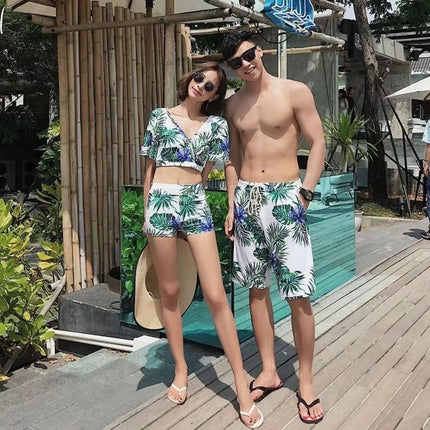 Couple's Swimsuit Women's Three-Piece Set Belly Covering Slimming Conservative Korean Style Hot Spring Small Chest Gathered Holiday Hot Spring Women's Swimsuit