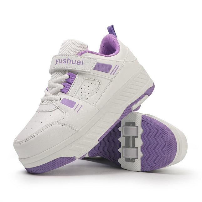 New heloo shoes two-wheel roller shoes children with wheels shoes girls skates student deformation shoes wholesale