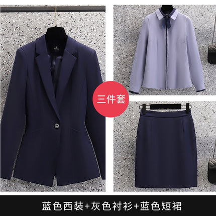 Professional suit Women's Autumn and Winter Suit Dress Temperament Beauty Salon Work Clothes High-end Sales Department Front Desk Suit Fixation