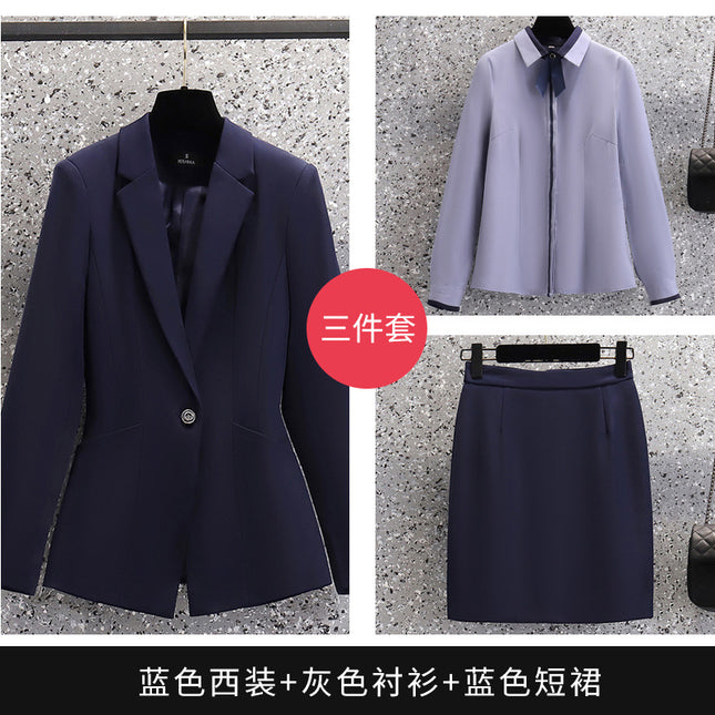 Professional suit Women's Autumn and Winter Suit Dress Temperament Beauty Salon Work Clothes High-end Sales Department Front Desk Suit Fixation