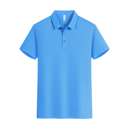 High-Quality Ice Silk Short-Sleeved Polo Shirt with Custom Printed Logo, Summer Breathable Lapel Quick-Drying Work Clothes, Work Clothes Printing