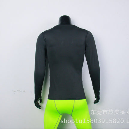 Cross-border size in stock fitness outdoor sports high elastic quick-dry riding training thin tight silk screen LOGO long sleeve