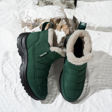 Women's Snow Boots with Plush Lining, Thickened for Warmth, Waterproof Outdoor Shoes, Slip-On Snow Boots, Outdoor Boots, Waterproof and Non-Slip