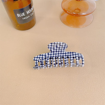 Black and White Checkerboard Hair Clip Acetate Board Back of the Head Hairpin Female Shark Clip Hair Accessory Korean Ins Hair Clip
