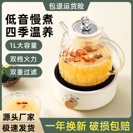 All-Glass Health Pot Multi-Functional Home Office New Insulated Tea Boiler Water Kettle Flower Teapot 110V
