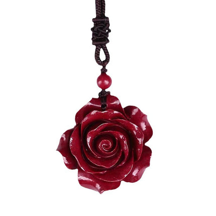 Natural Cinnabar Rose Flower Ring Pendant Earrings DIY Braided Ring Rose Flower Bracelet Bracelet Live Supply