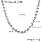 TXP138-Steel Toner Zircon Necklace