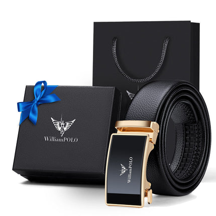 King Paul Belt Men's High-end Genuine Leather Belt Automatic Buckle All-match Simple Mirror Belt Guangzhou Belt